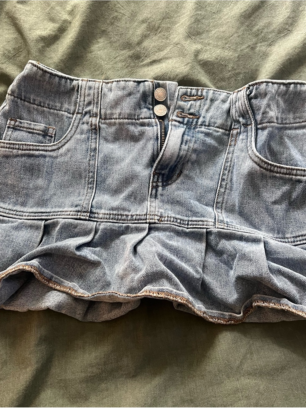 PacSun Light Blue Denim Mini Skirt
